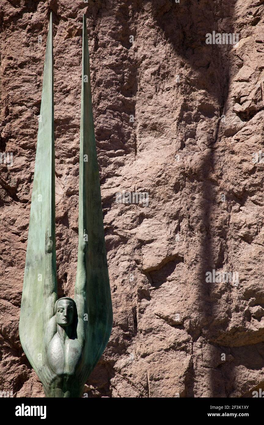 Winged Statue, Hoover Dam, Nevada and Arizona Stock Photo