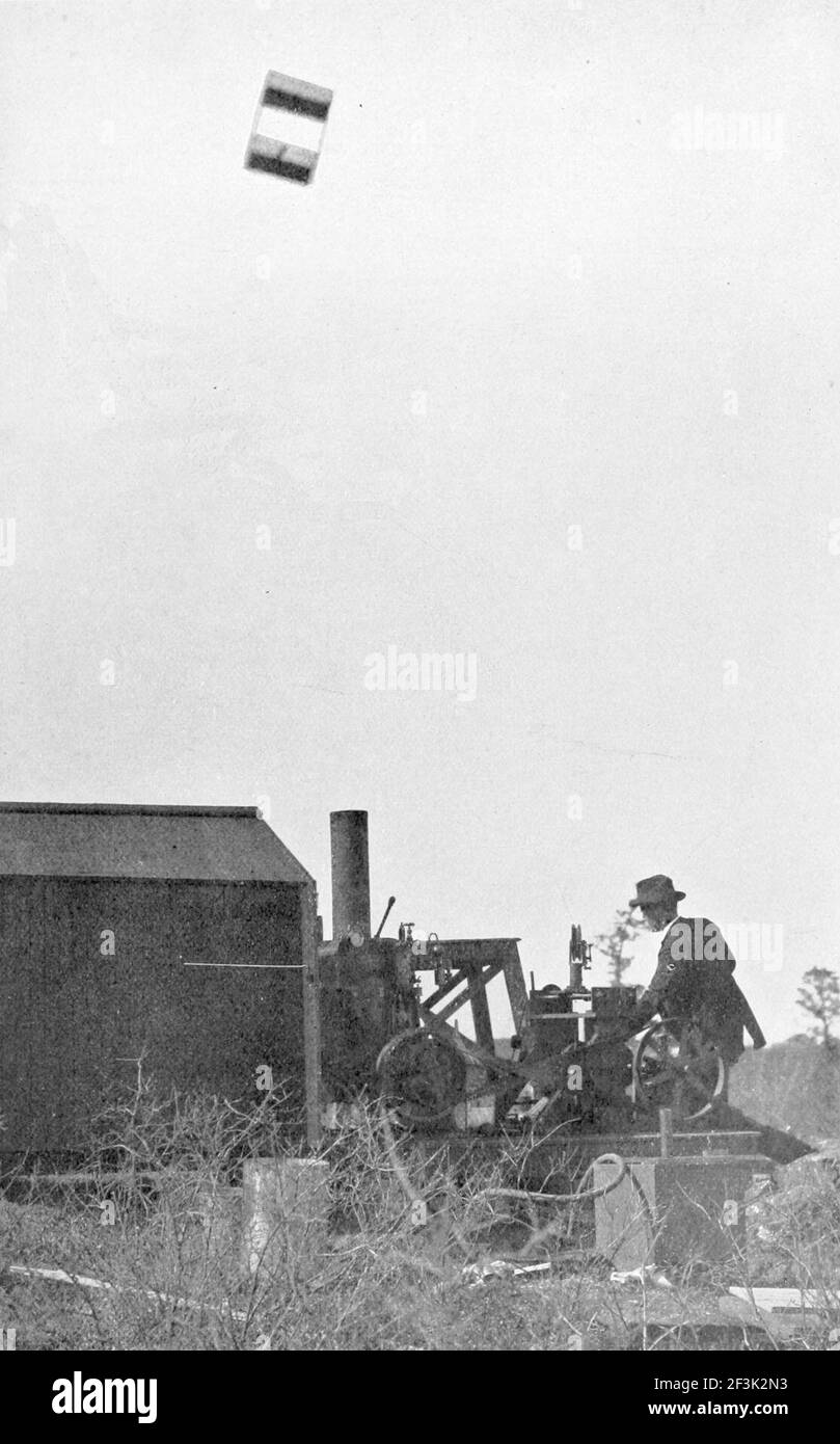 Kite reel operated by a steam engine Stock Photo Alamy