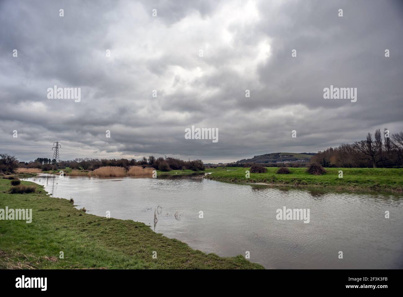 Lewes, March 4th 2021: The River Ouse running through Lewes in East Sussex Stock Photo