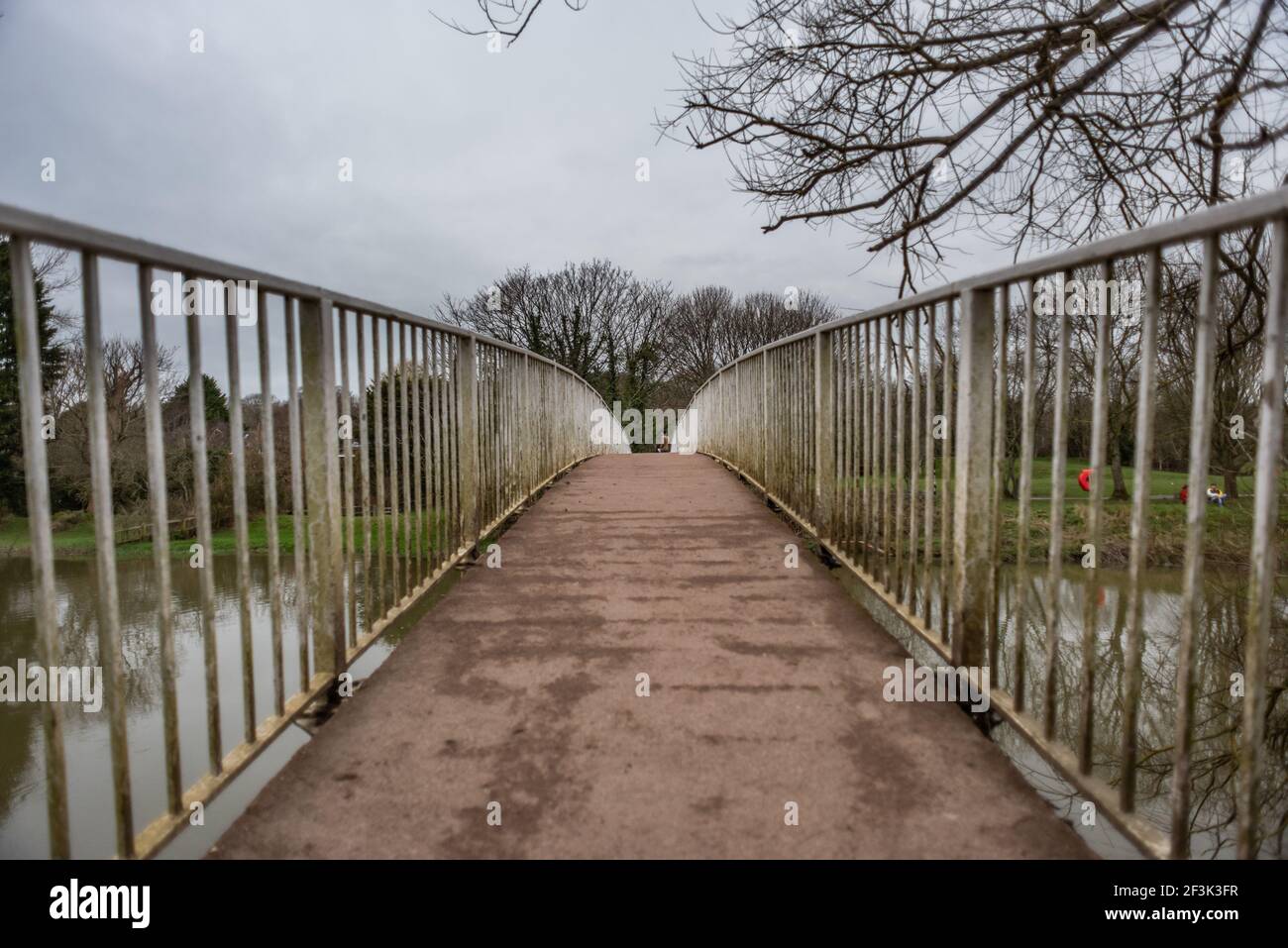 Lewes, March 4th 2021: A bridge over the River Ouse running through Lewes in East Sussex Stock Photo
