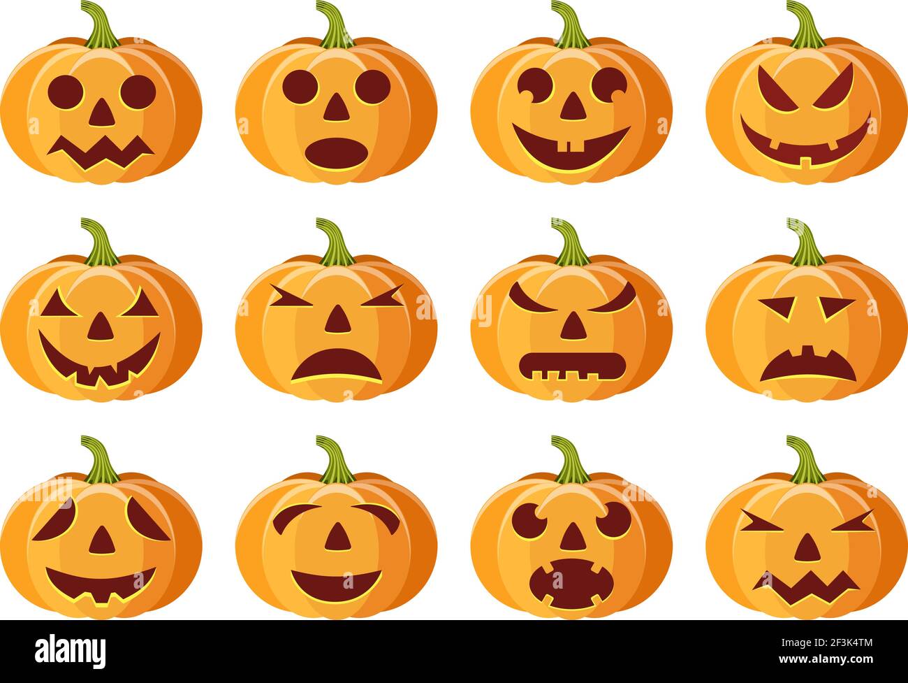 set of isolated pumpkins on white background Stock Vector Image & Art ...