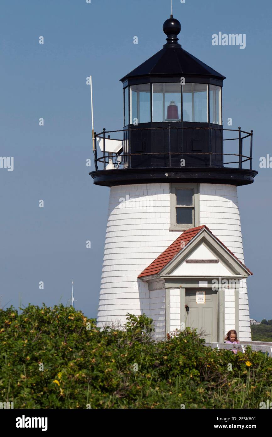Brant Point Lighthouse Nantucket Island Massachusetts New England USA (Est. 1746 and automated in 1965) Stock Photo