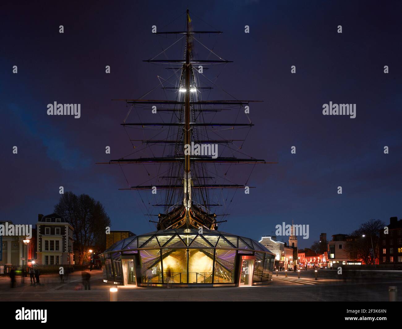 Glass exterior of Cutty Sark, Greenwich. Refurbished 2012. Stock Photo