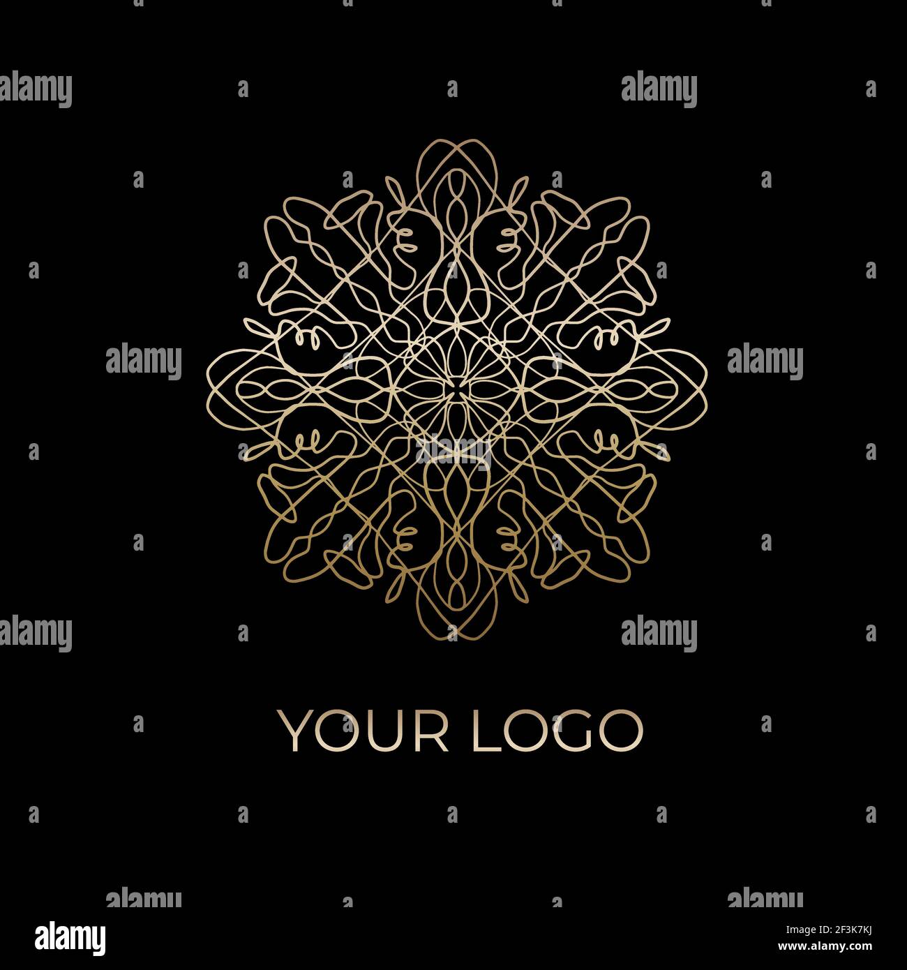 Abstract luxury golden ring. Vector light circles and spark light effect. Stock Vector