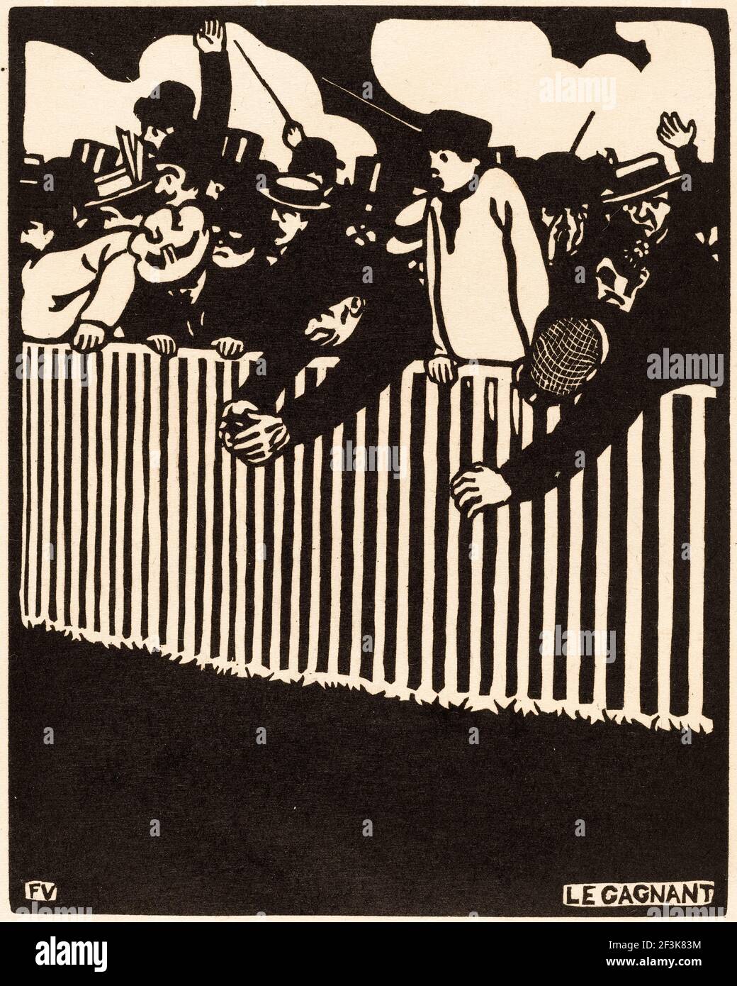 Félix Vallotton, Le Gagnant (The Winner), woodcut print, 1898 Stock Photo