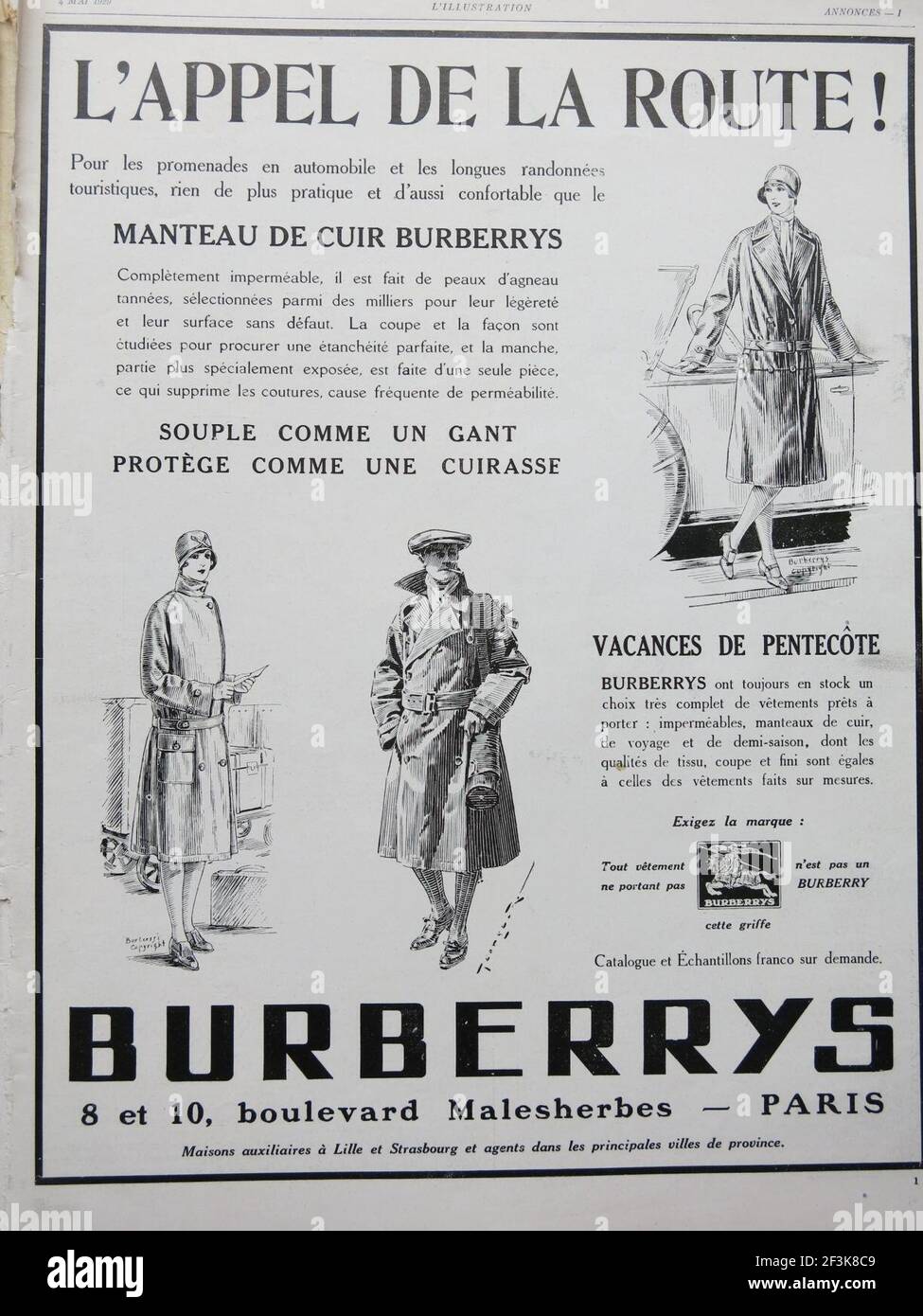 Publicité Burberry (1929 Stock Photo - Alamy