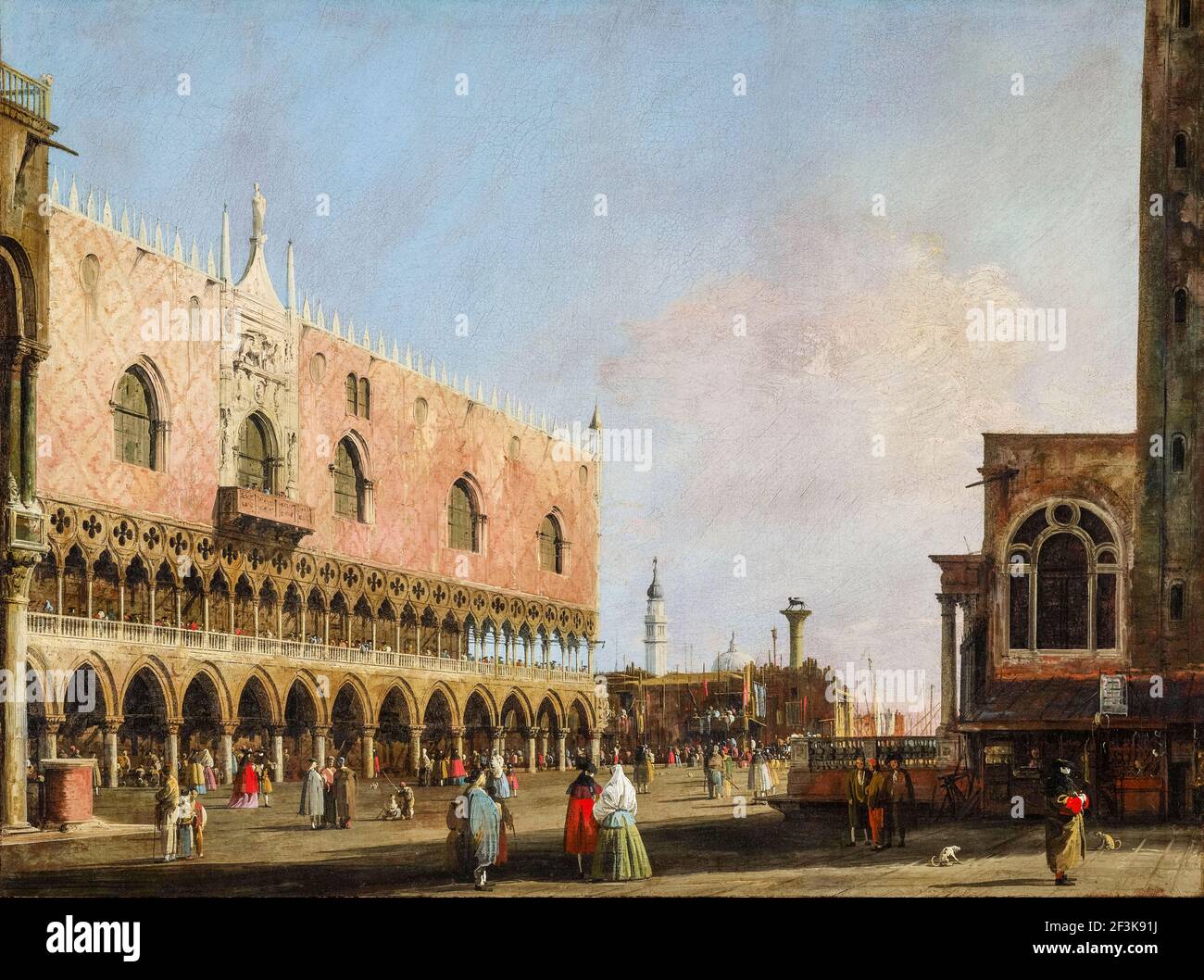 View of the Piazzetta San Marco (Venice), looking South, landscape painting by Canaletto, circa 1735 Stock Photo