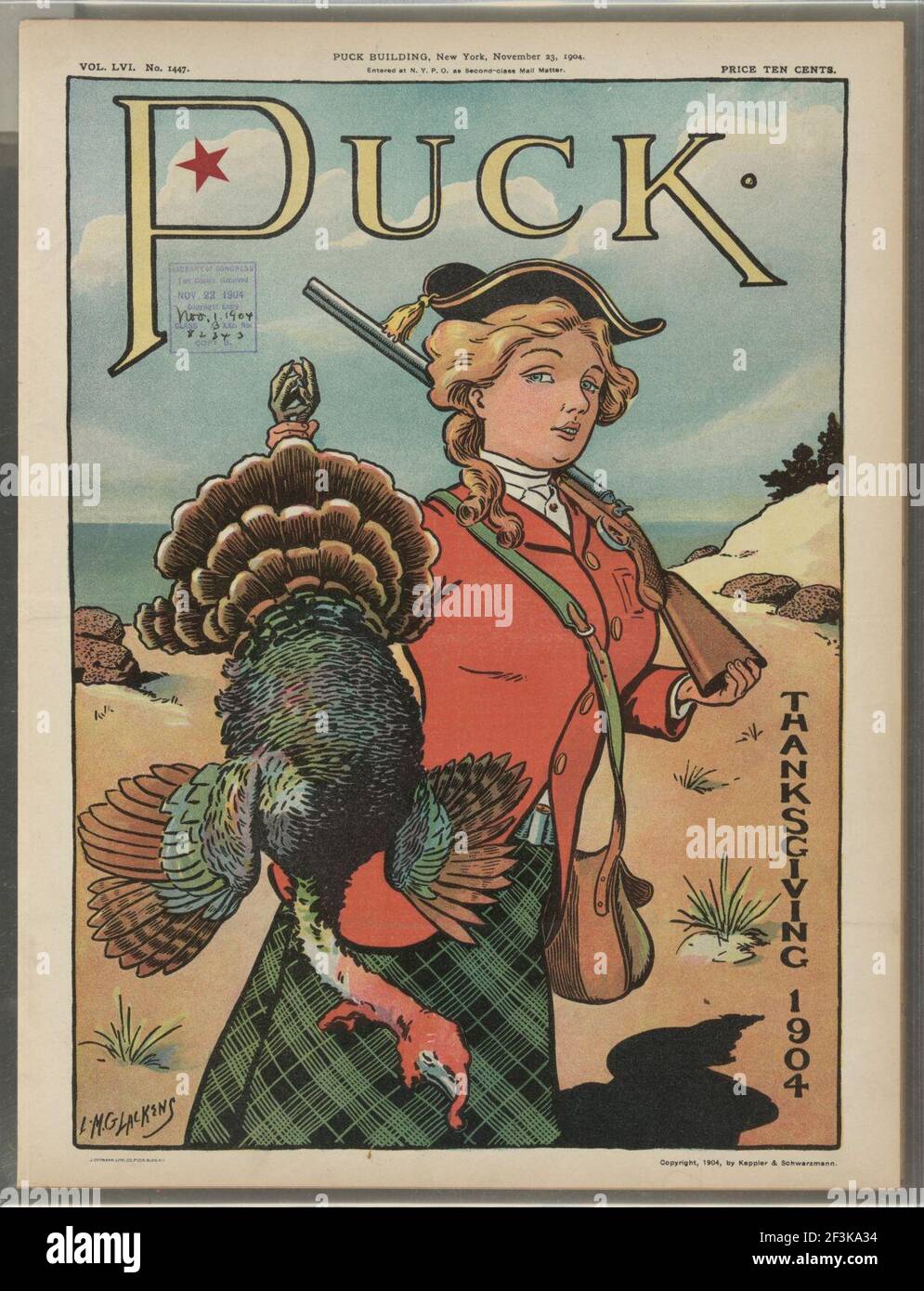 Puck Thanksgiving 1904 - L.M. Glackens. Stock Photo