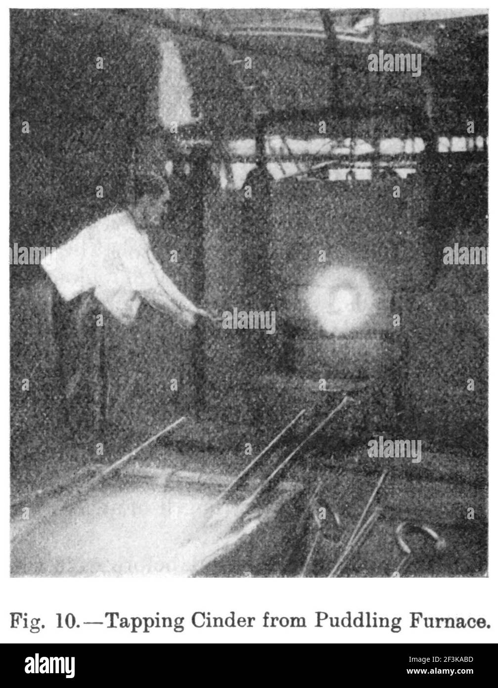 Puddling furnace Cinder tapping Stock Photo Alamy