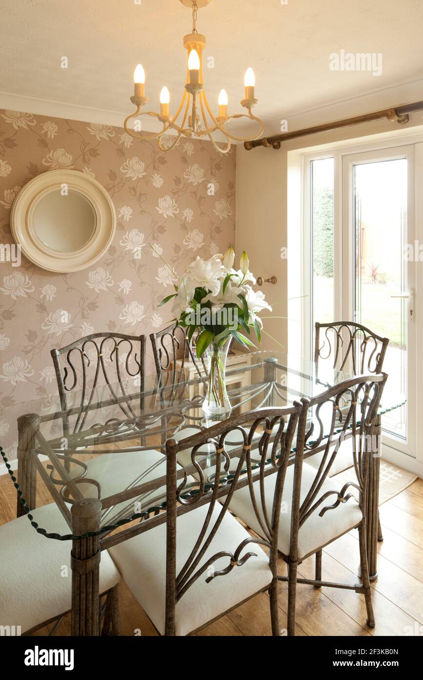 Dining Room Private House Cheshire Stock Photo Alamy