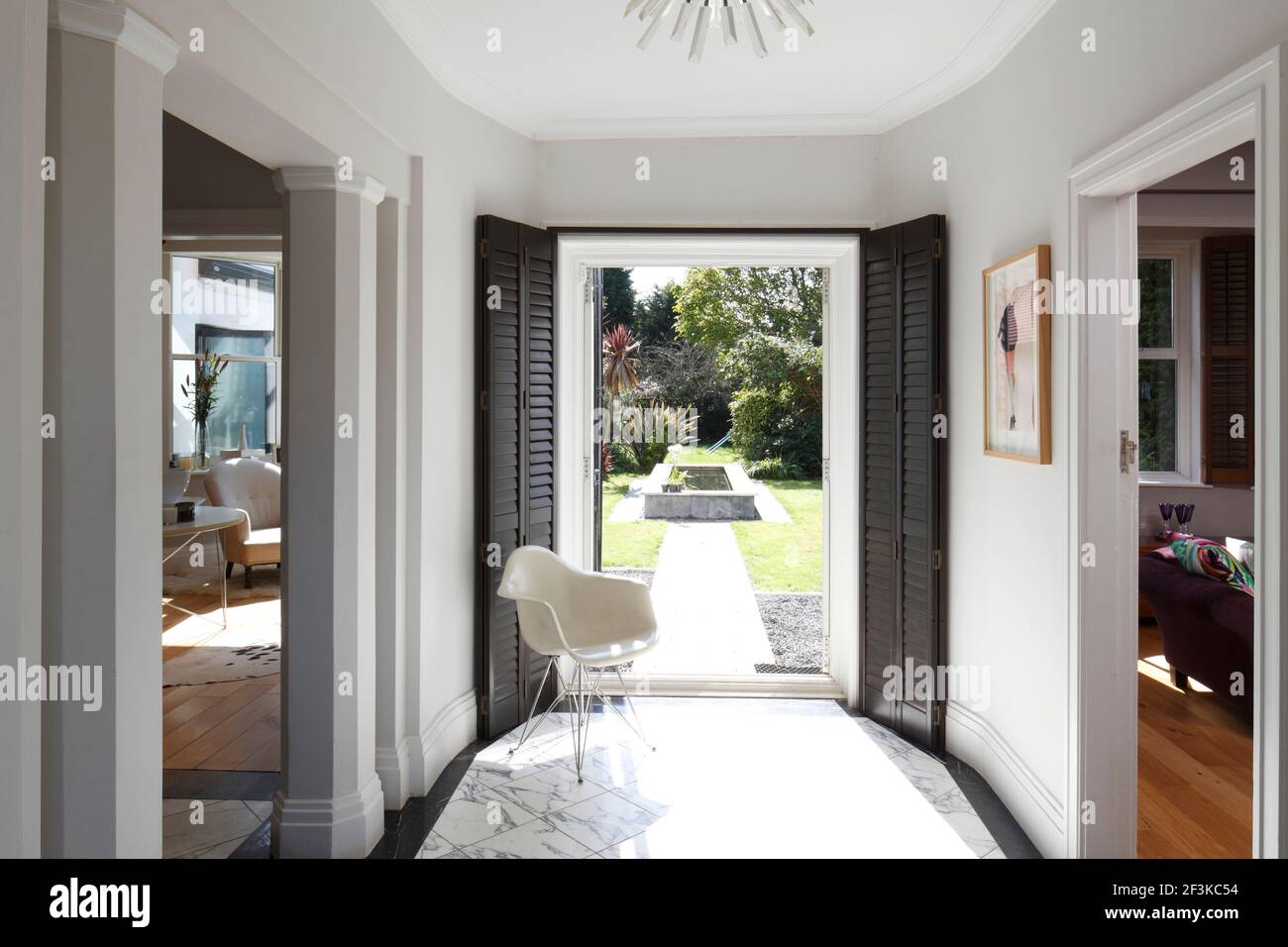 Art Deco hall with views into garden and reception rooms either side | NONE | Stock Photo