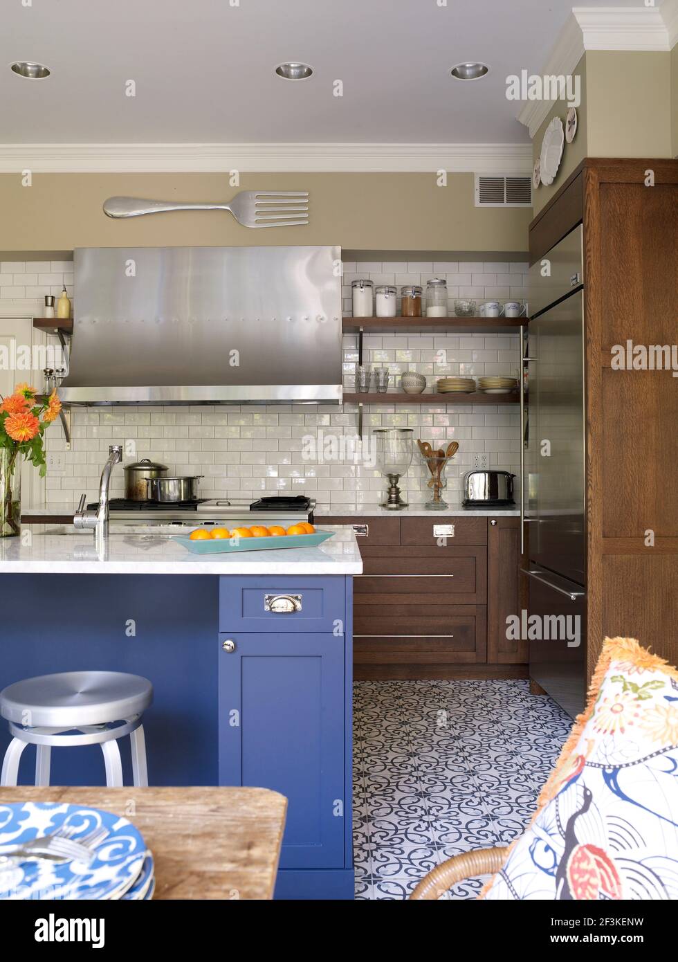 fabulous kitchen in designer Shaun Jackson's Connecticut home Stock