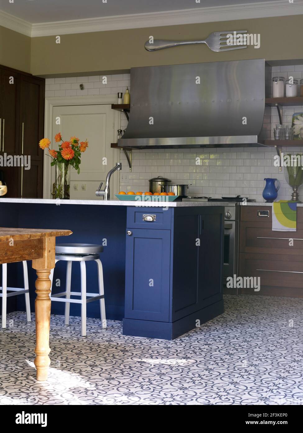 fabulous kitchen in designer Shaun Jackson's Connecticut home Stock