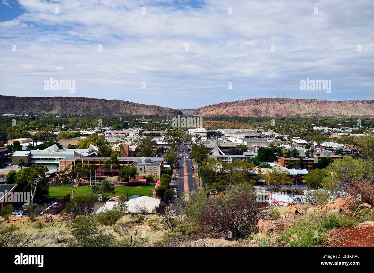 Alice Springs, NT, Australia November 16, 2017 City view from Anzac