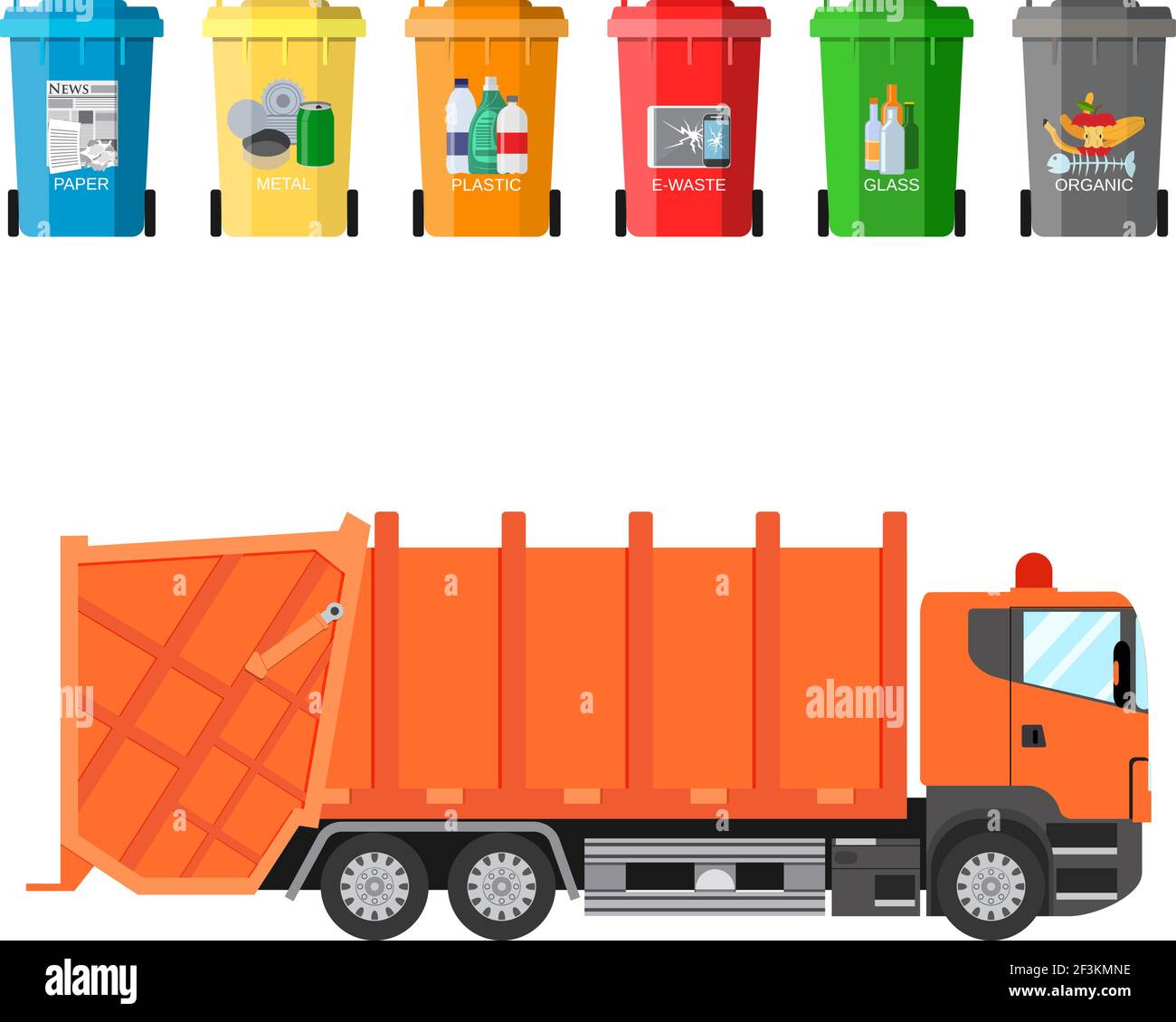 recycle waste bins and garbage truck Stock Vector Image & Art Alamy