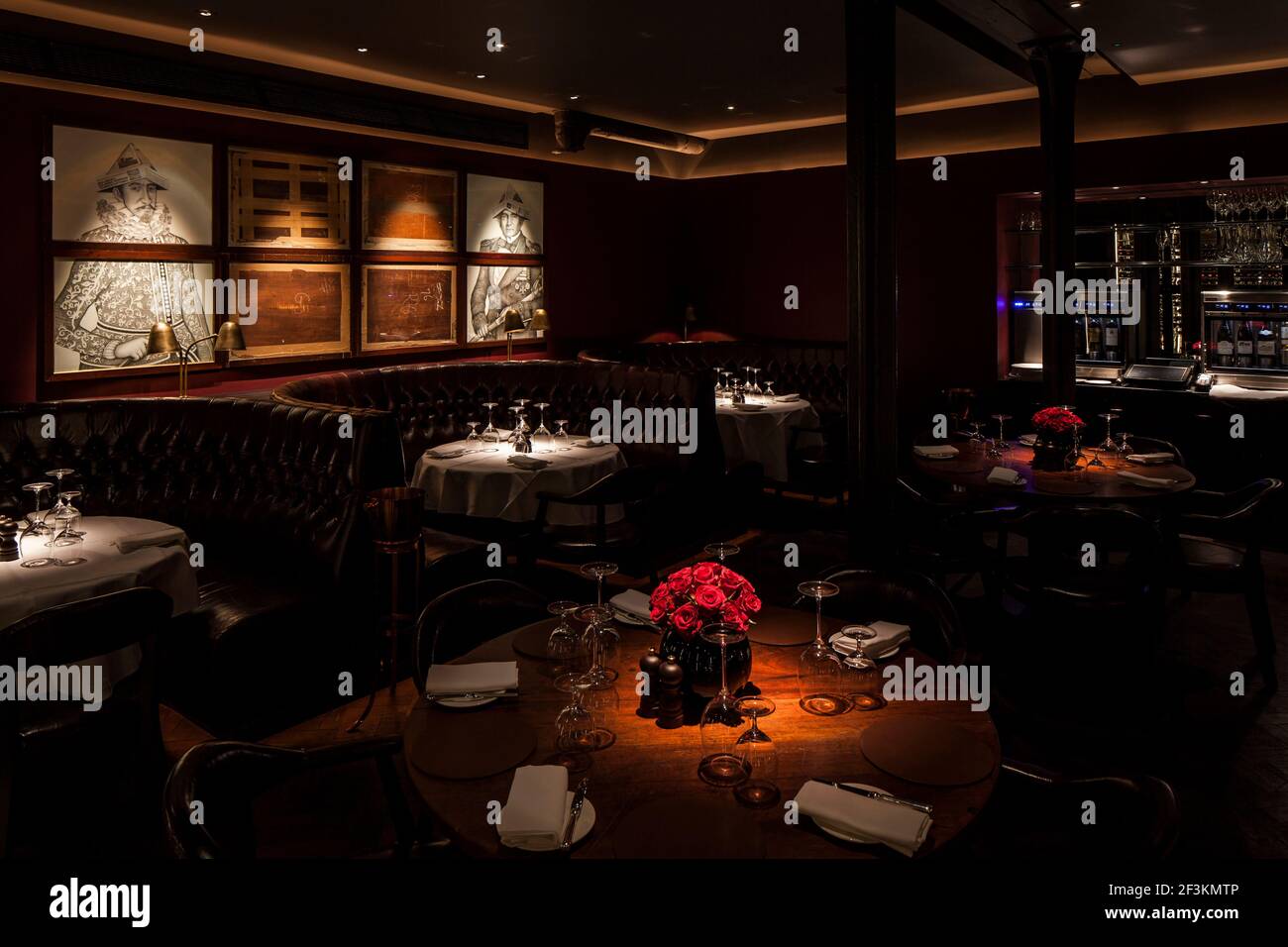 Old Bengal Bar, Dining restaurant room , Interior, EC2, London, England Stock Photo