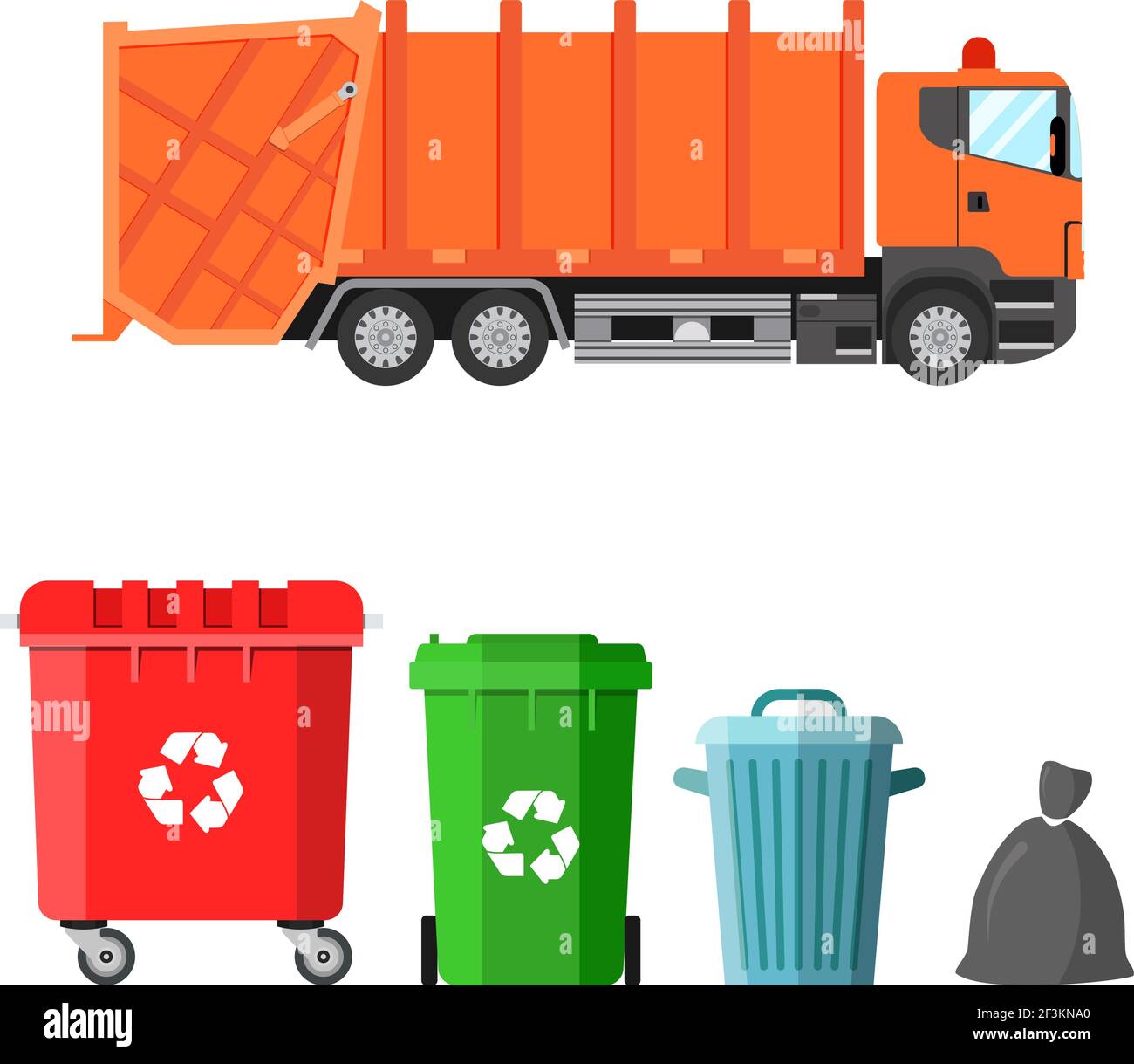 Garbage truck and four variants of dumpsters Stock Vector Image & Art