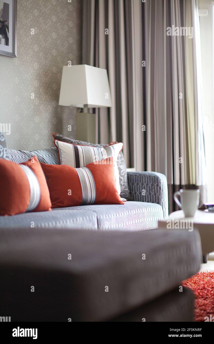 orange sofa cushions