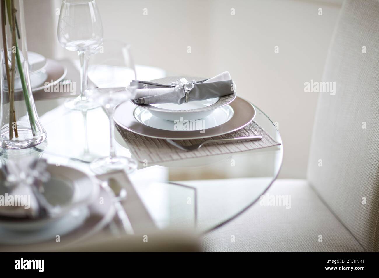 Close up of dinner setting Stock Photo