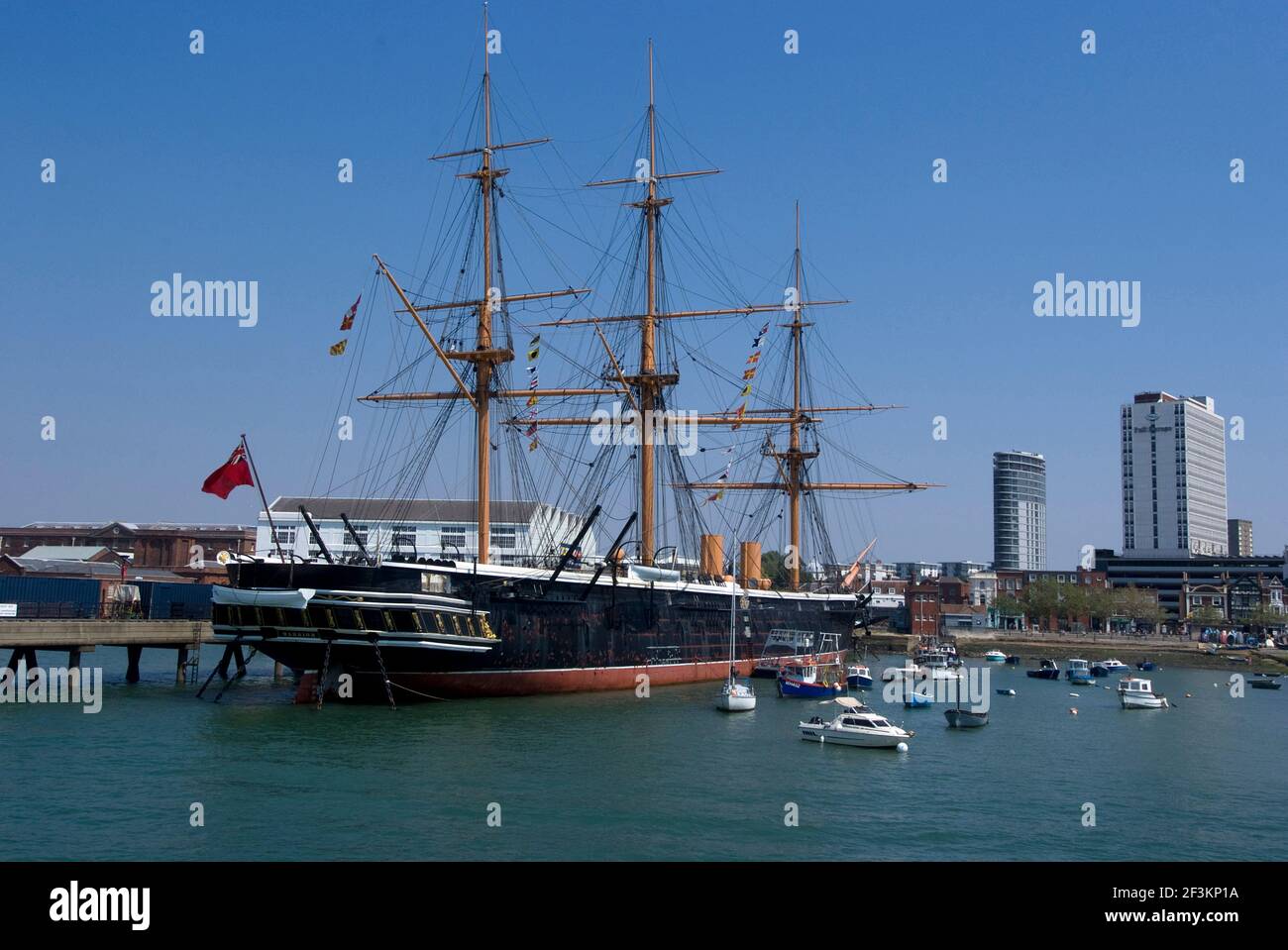 HMS Warrior, the first armour-plated, iron-hulled warship, built for Royal Navy in 1860, Portsmouth Historic Docks, Engla | NONE | Stock Photo