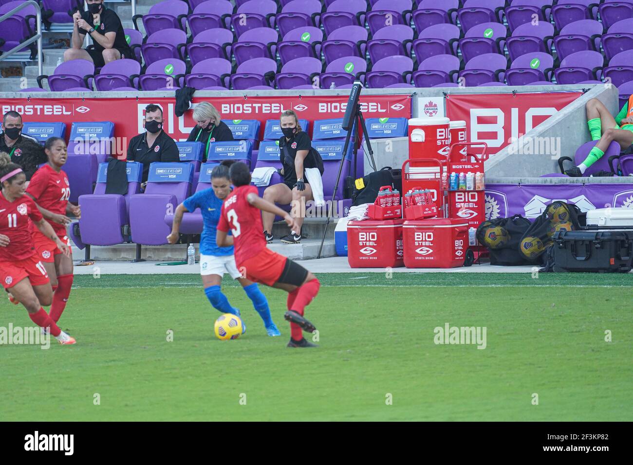 Orlando, Florida, USA, February 24, 2021, Canada face Brazil during the ...