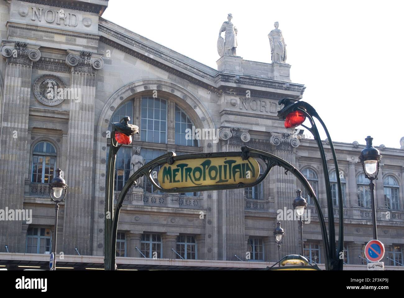 Gare du Nord Railway Station and Metro(politan) sign, Paris, France | NONE | Stock Photo