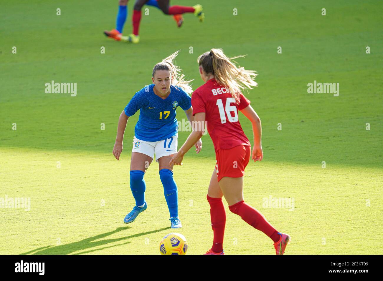 Orlando, Florida, USA, February 24, 2021, Canada face Brazil during the ...