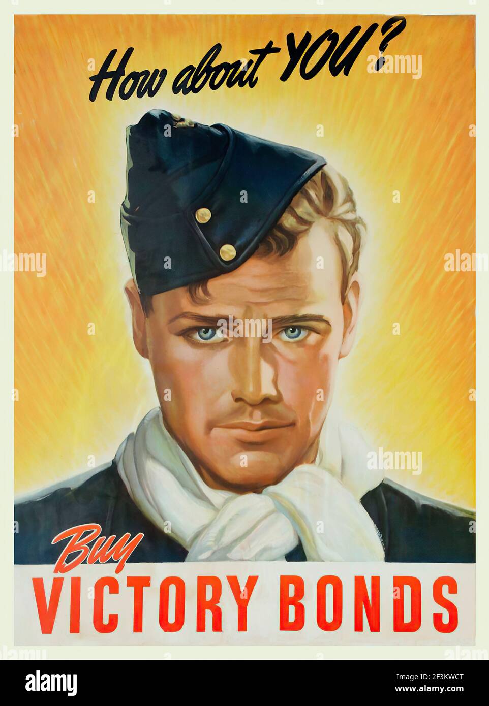 American patriotic propagand poster from time of World War II. 1941-1945 Stock Photo