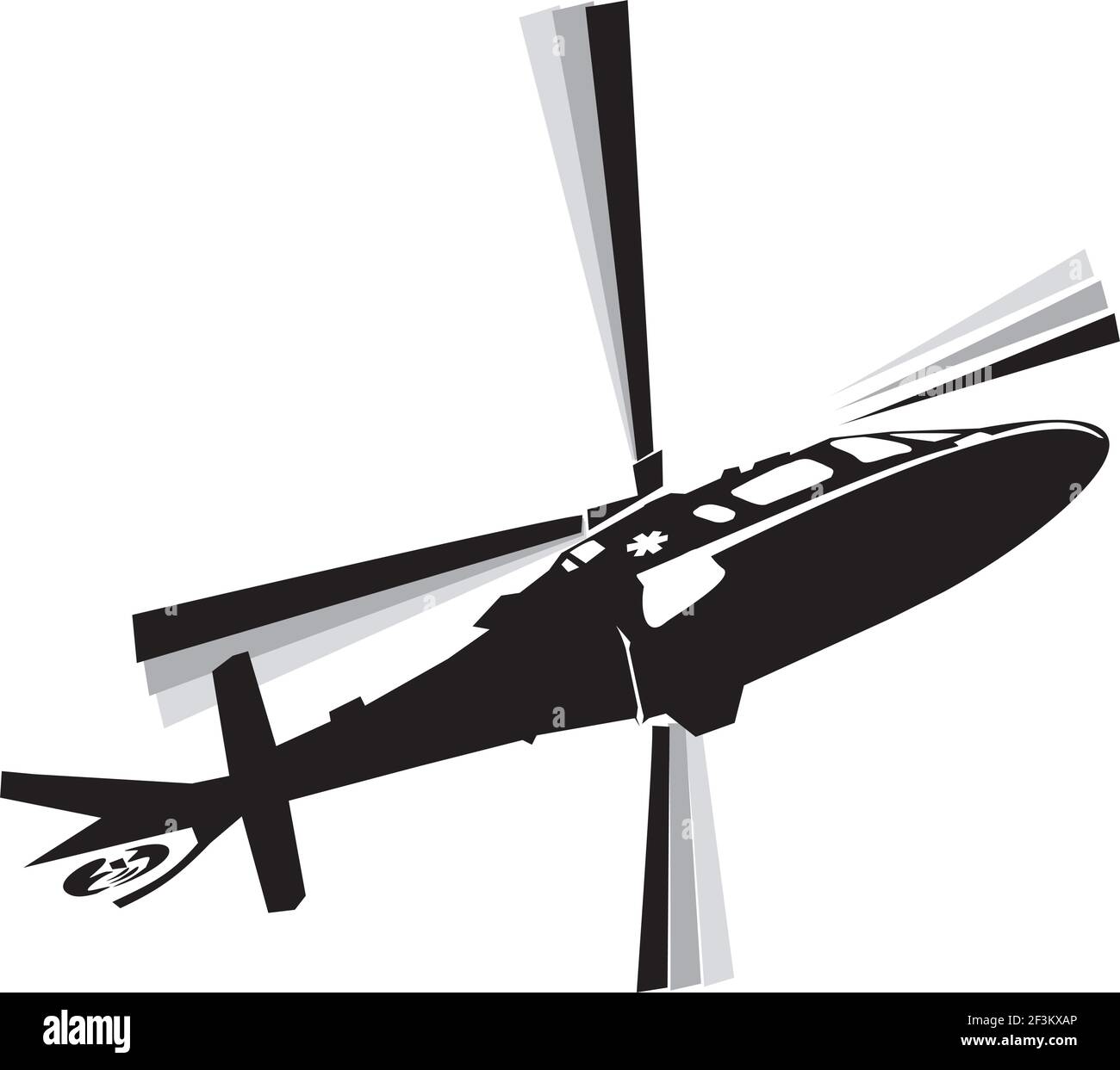 Helicopter in the sky Stock Vector