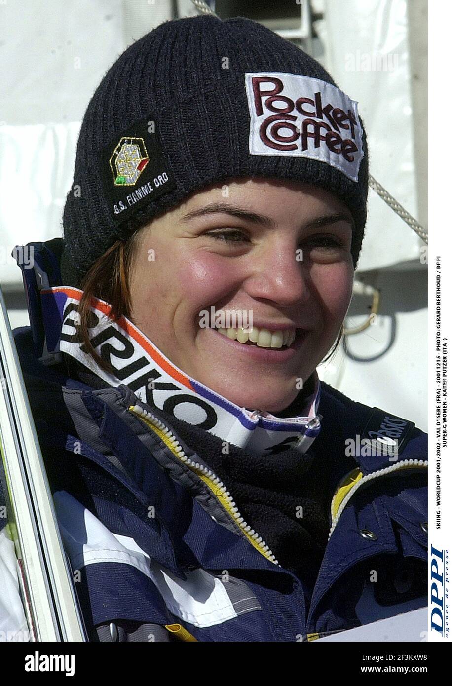 SKIING - WORLDCUP 2001/2002 - VAL D'ISERE (FRA) - 20011215 - PHOTO: GERARD BERTHOUD / DPPI SUPER-G WOMEN - KAREN PUTZER (ITA) Stock Photo