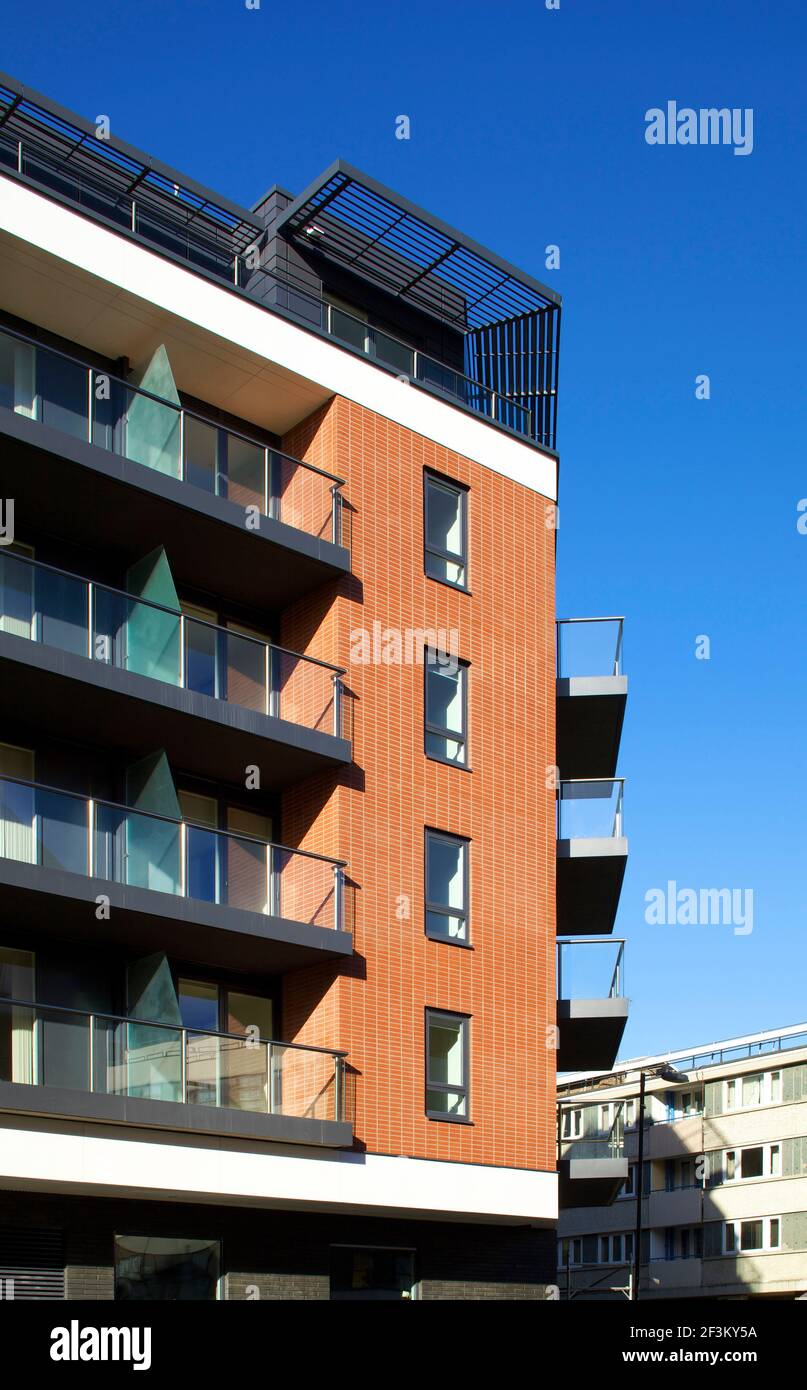Seward Street, London. Aquarian cladding system used on a new apartment block at Seward st in London Stock Photo