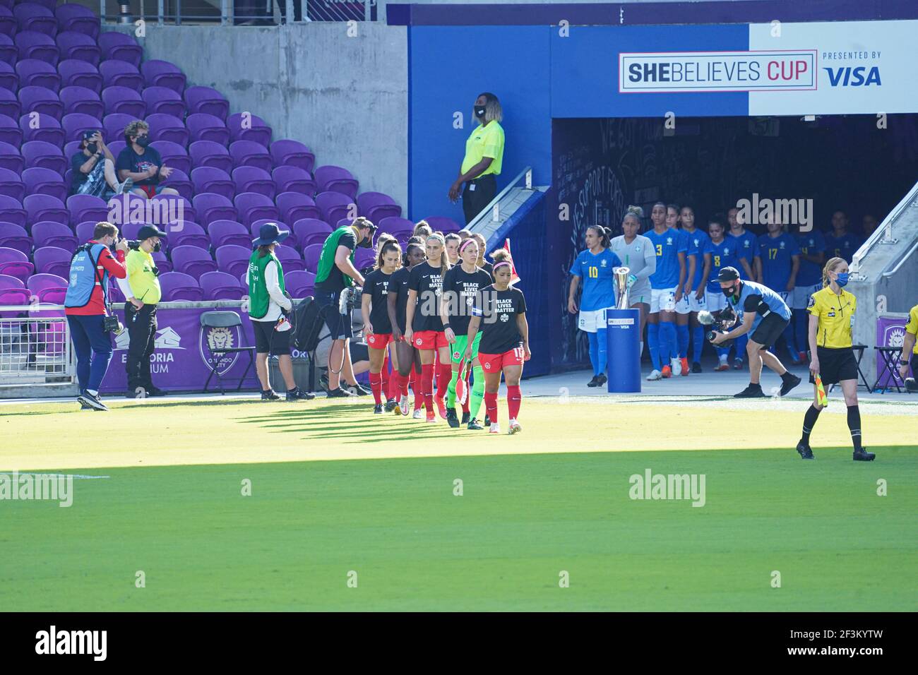 Orlando, Florida, USA, February 24, 2021, Canada face Brazil during the ...