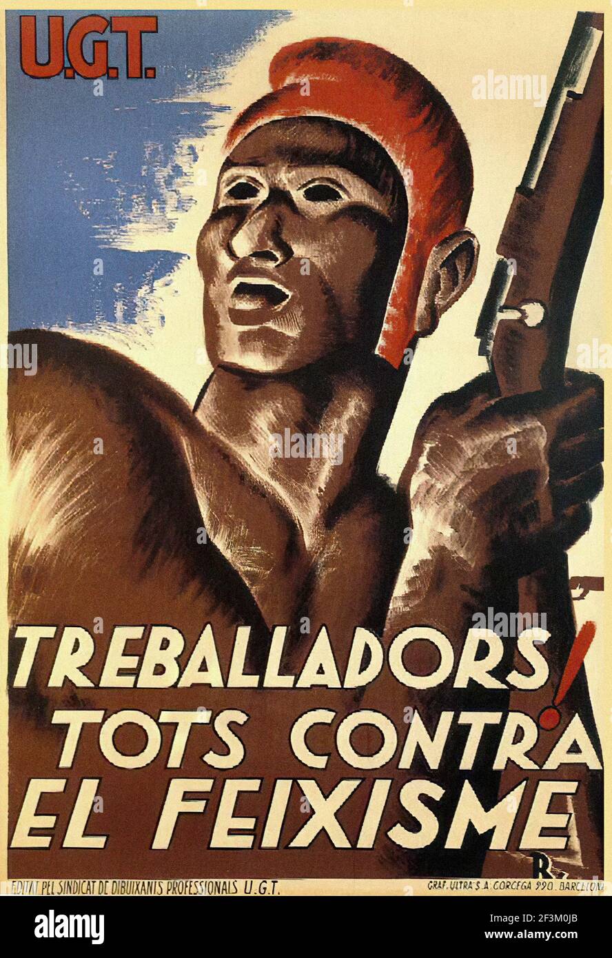 Spanish Civil War propaganda poster.  1936-1939 Stock Photo