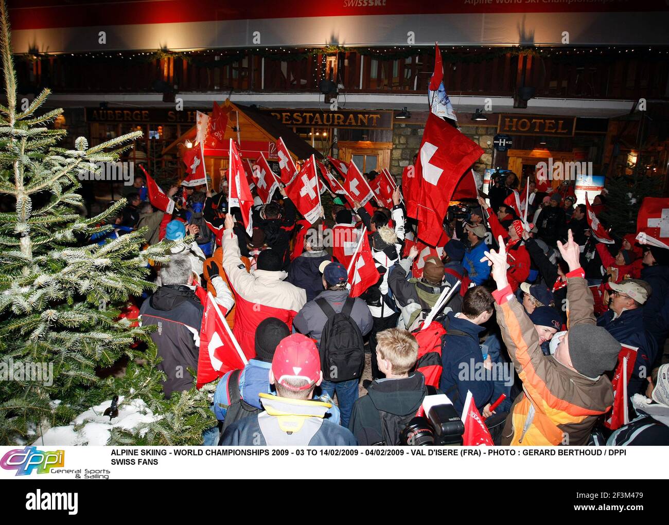ALPINE SKIING - WORLD CHAMPIONSHIPS 2009 - 03 TO 14/02/2009 - 04/02/2009 - VAL D'ISERE (FRA) - PHOTO : GERARD BERTHOUD / DPPI SWISS FANS Stock Photo
