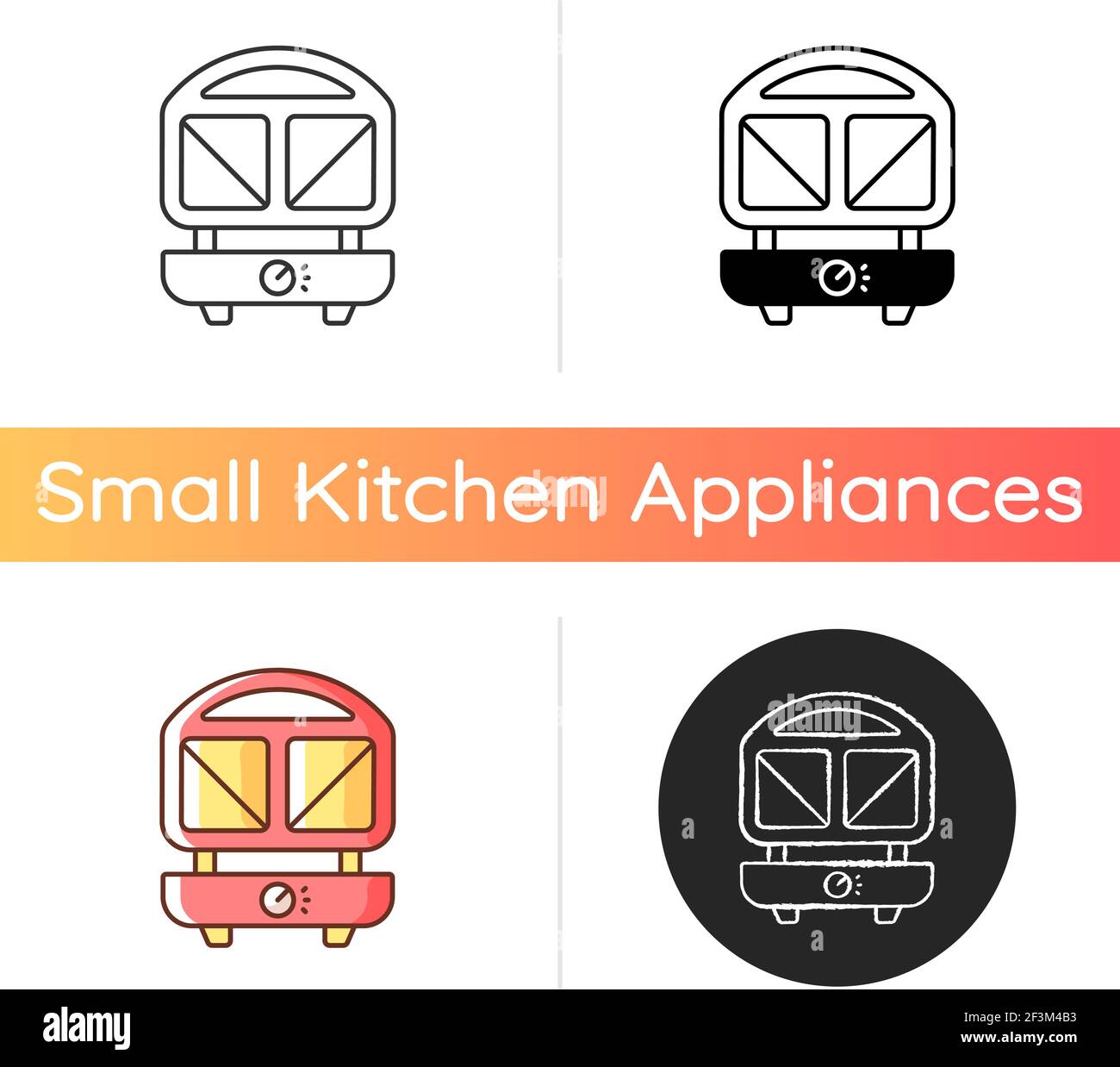 Sandwich press icon Stock Vector