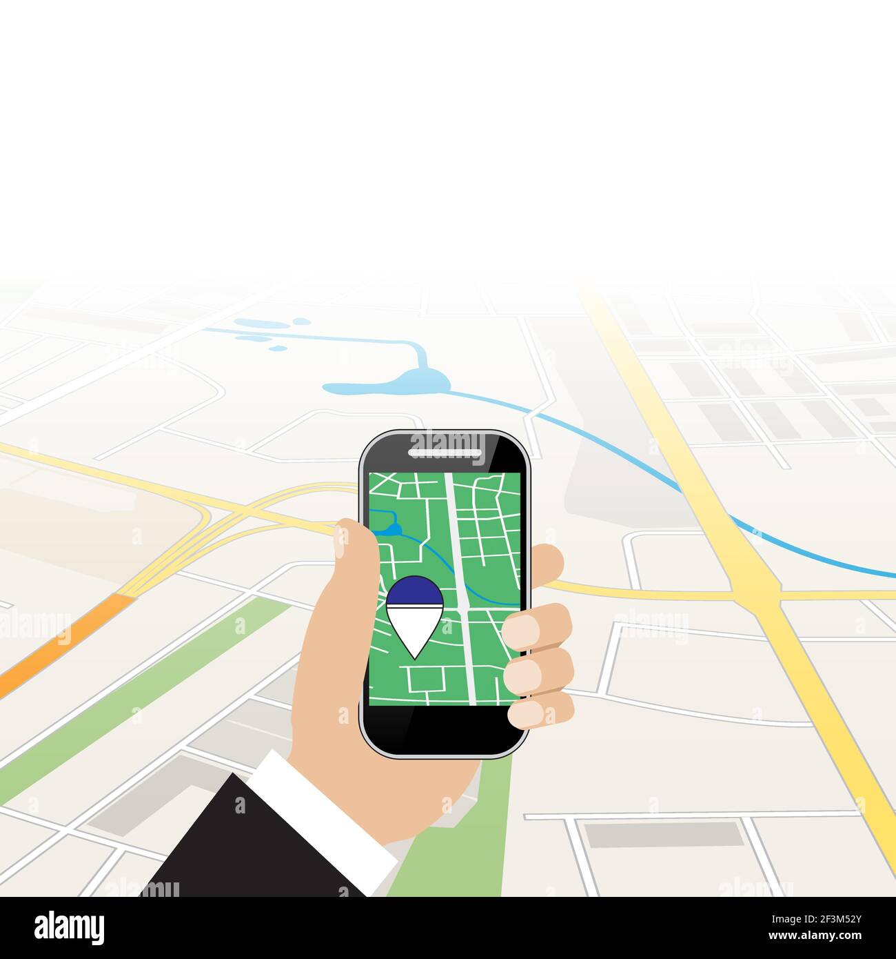 Hand holding mobile phone flat illustration Stock Vector Image & Art ...