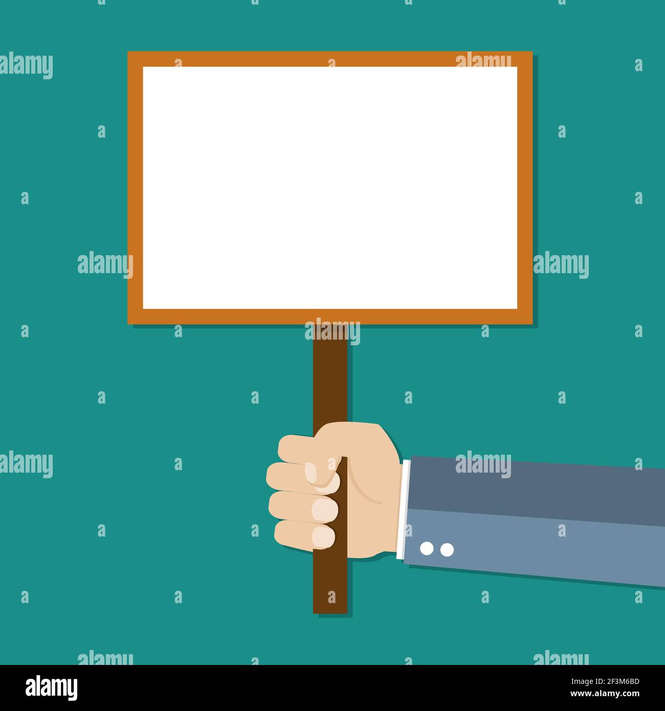 Cartoon businessman hand holding empty sign plate Stock Vector Image ...