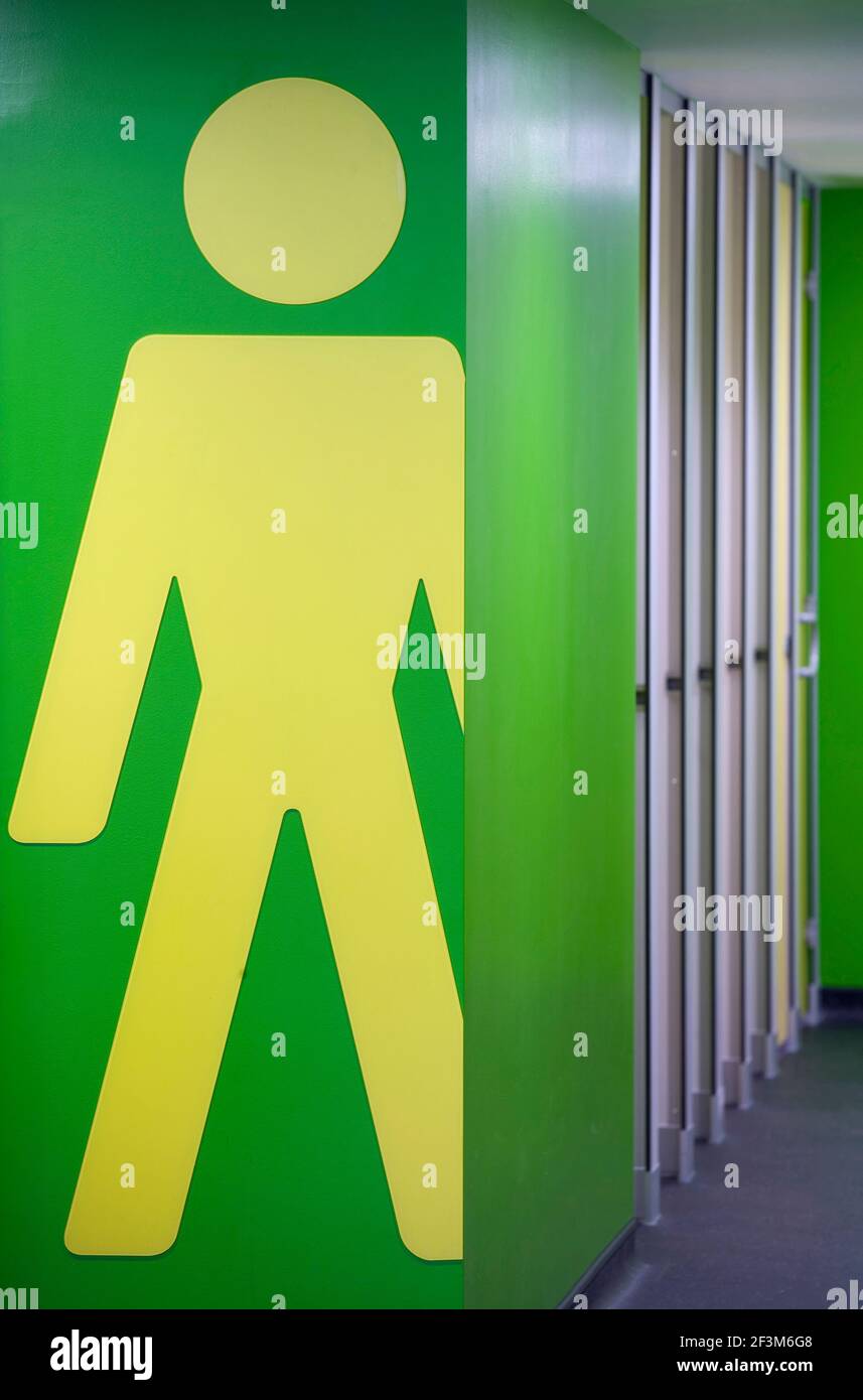 Graphic design for male toilets, UK Stock Photo Alamy