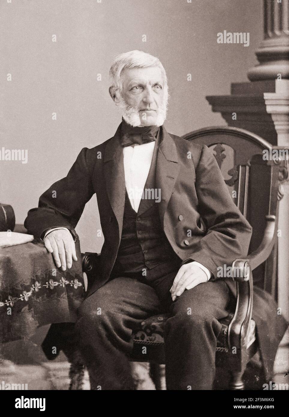 Archival photo of George Bancroft. George Bancroft (1800 – 1891) was an American historian and statesman who was prominent in promoting secondary educ Stock Photo