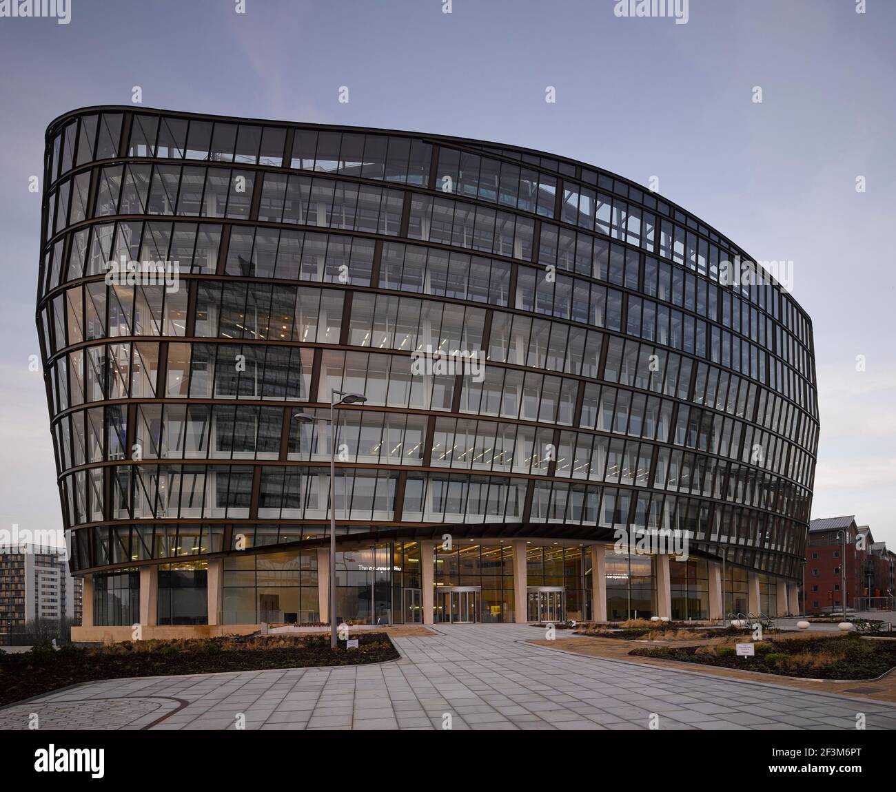 facade of Coop Head Offices, 1 Angel Square, Manchester, England, UK