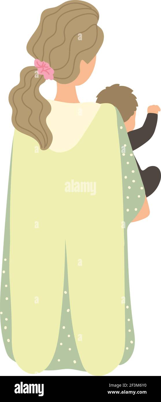 mother carrying baby back view Stock Vector Image & Art Alamy