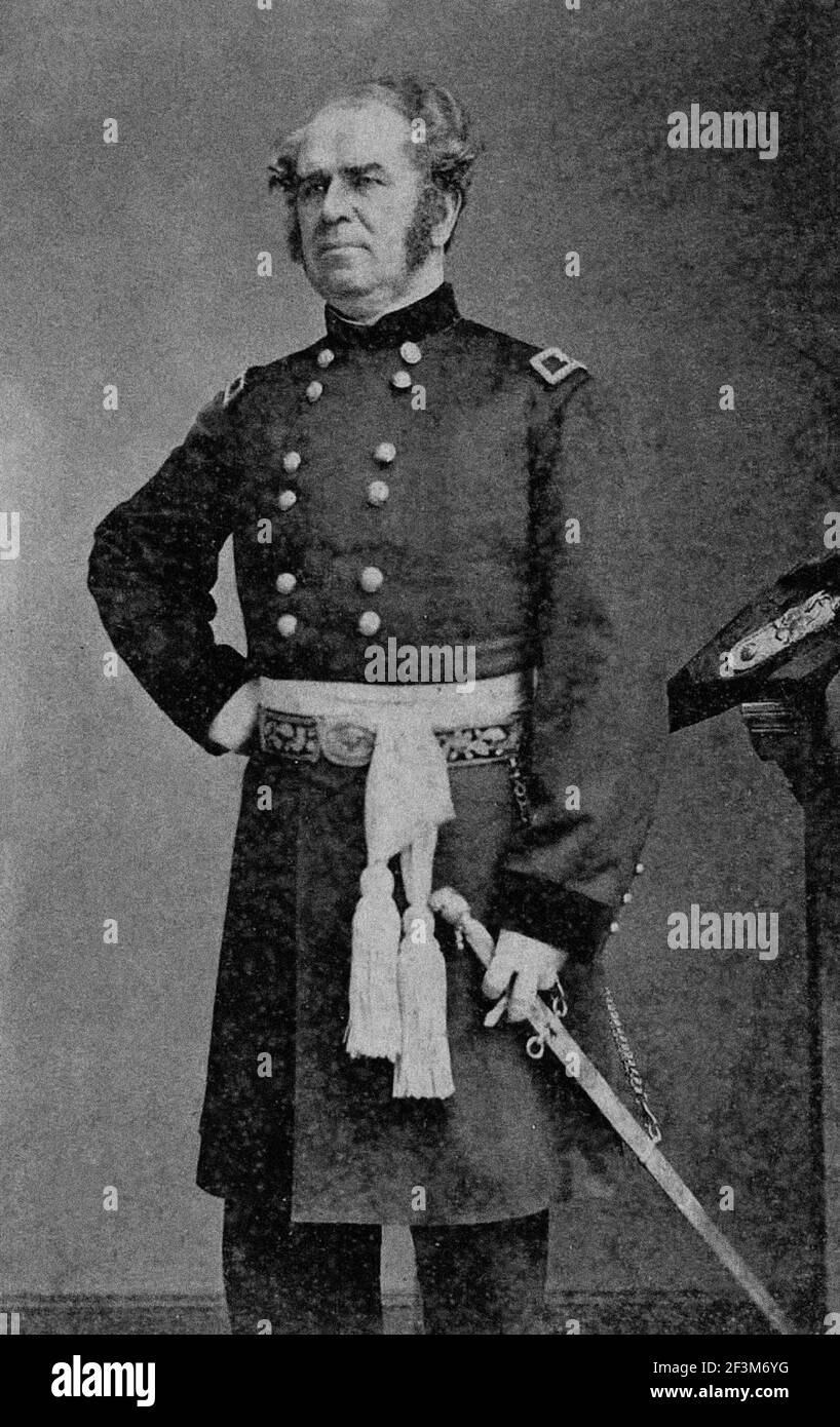 Archival photo of general Henry Benham. Henry Washington Benham (1813 – 1884) was an American soldier and civil engineer who served as a general in th Stock Photo