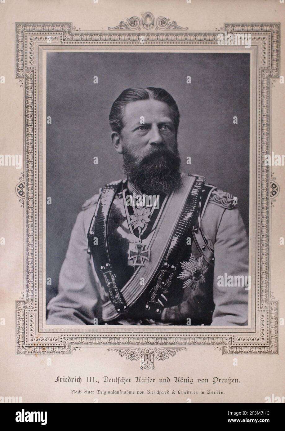 Portrait of Friedrich III of Germany  Frederick III (German: Friedrich Wilhelm Nikolaus Karl Prinz von Preußen; 1831 – 1888) was German Emperor and Ki Stock Photo