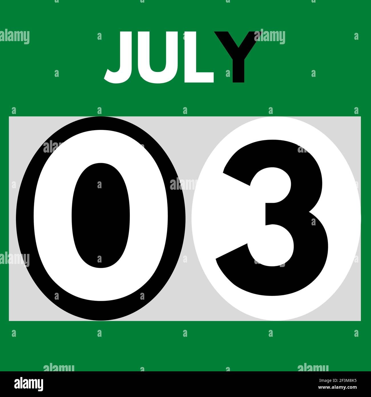 July 3 . Modern daily calendar icon .date ,day, month .calendar for the ...