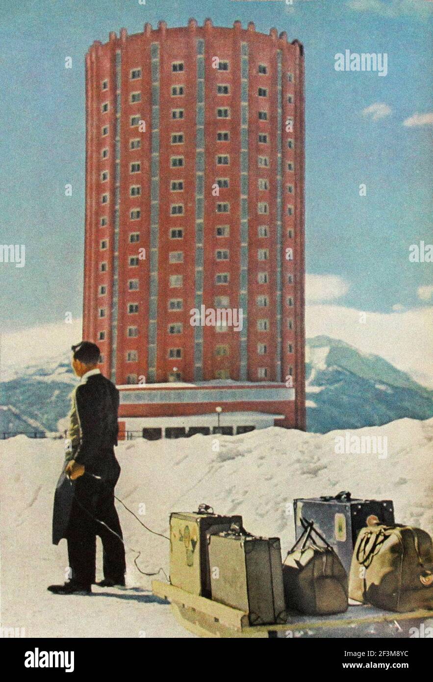World War II period from German propaganda news. Italy. 1941 In the Savoy Alps, at a distance of a few kilometers from Turin, industrial city of north Stock Photo