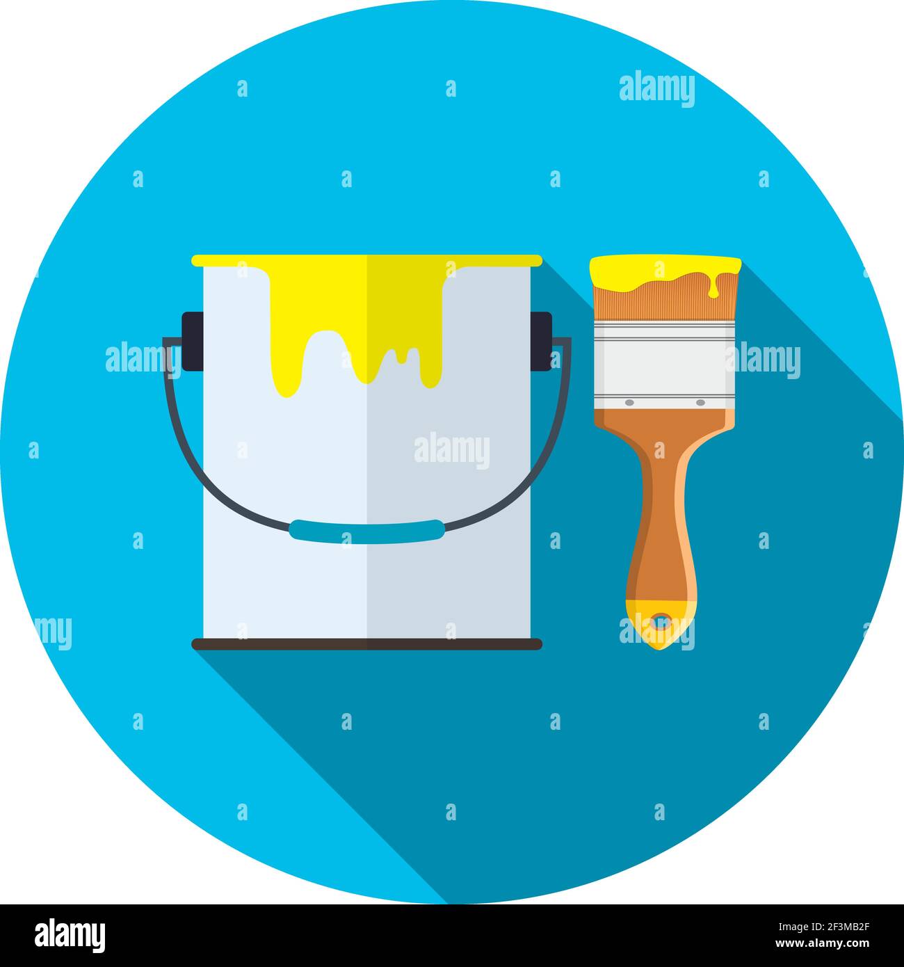 Bucket of paint and brush Stock Vector Image & Art - Alamy