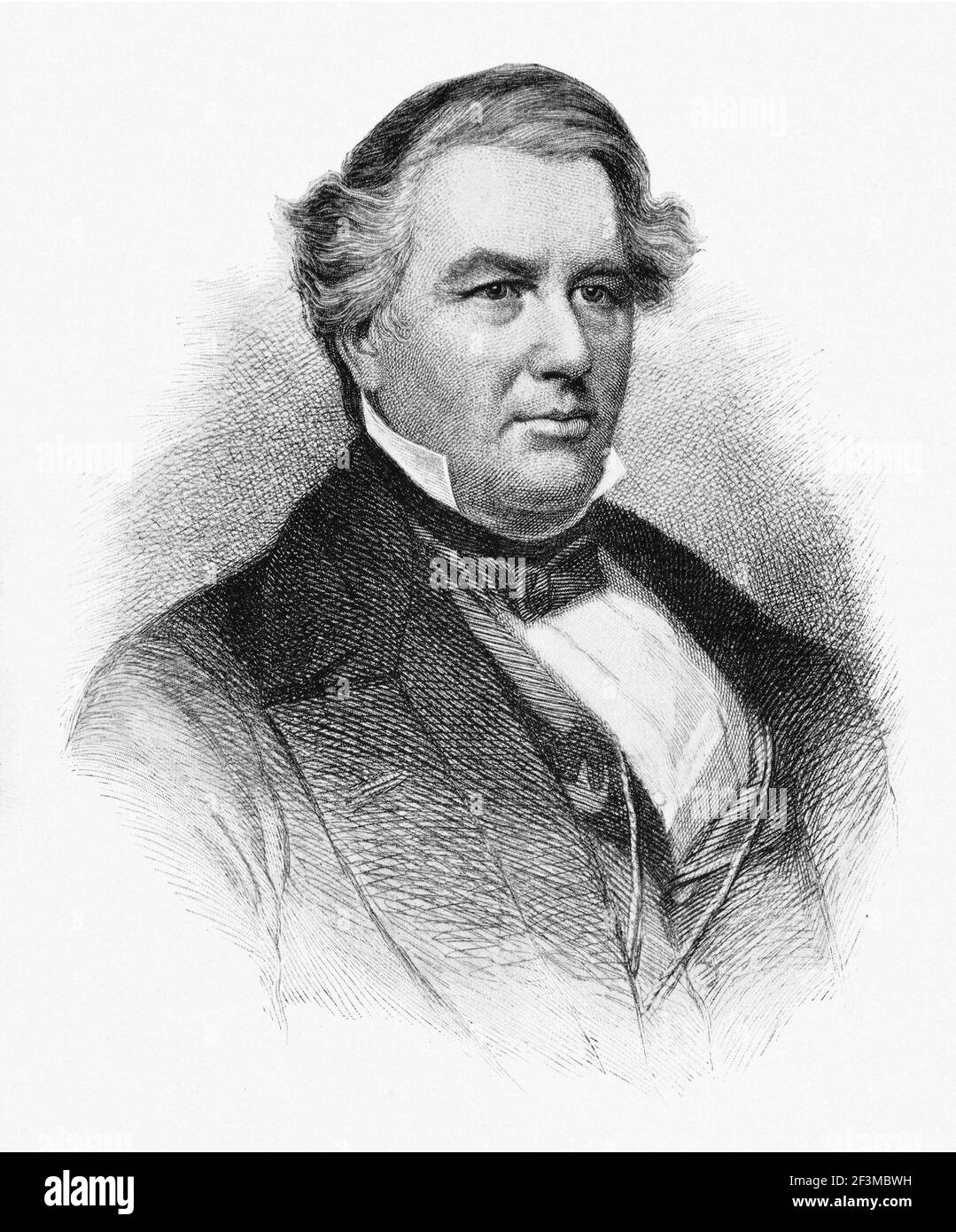 Portrait of president Millard Fillmore. Millard Fillmore (1800 – 1874) was the 13th president of the United States (1850–1853), the last to be a membe Stock Photo