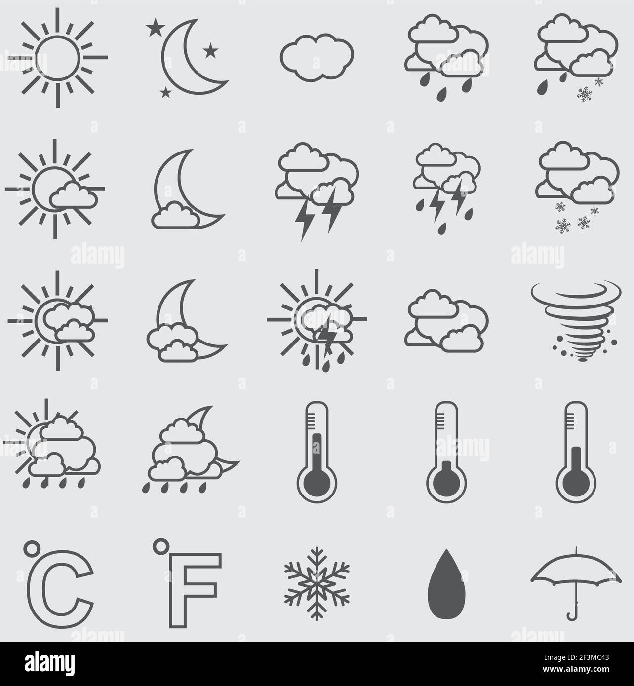 Weather Icons with White Background Stock Vector Image & Art - Alamy
