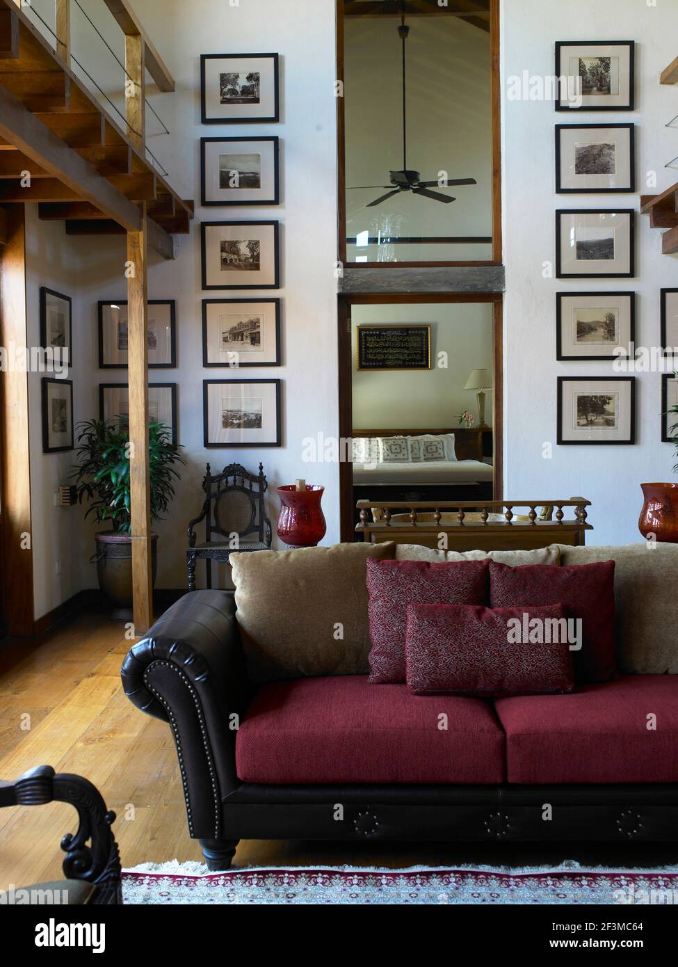 Artwork display and mirrors in living room of residential house, Sri Lanka Stock Photo Alamy