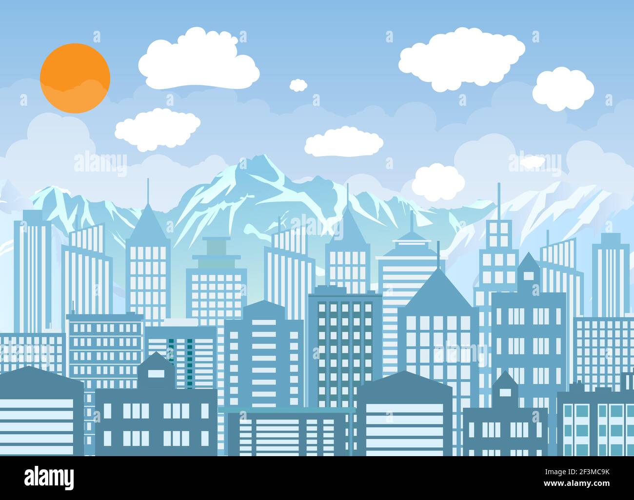 Buildings silhouette with windows cityscape Stock Vector